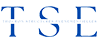 Logo bleu stylisé affichant les lettres 'TSE' en majuscules, avec un texte plus petit et illisible entre elles.